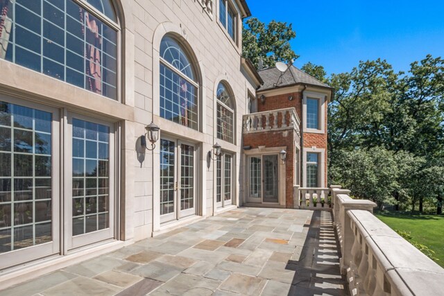 view of patio featuring french doors