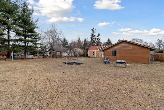 view of yard featuring fence