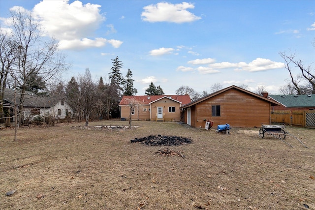 rear view of property with fence