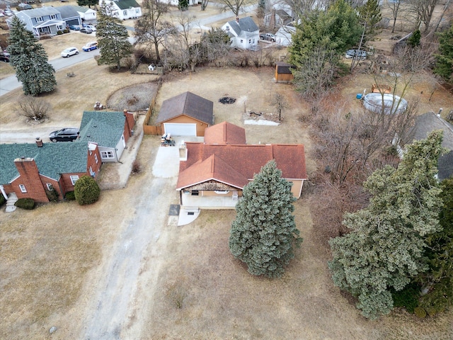 drone / aerial view with a residential view