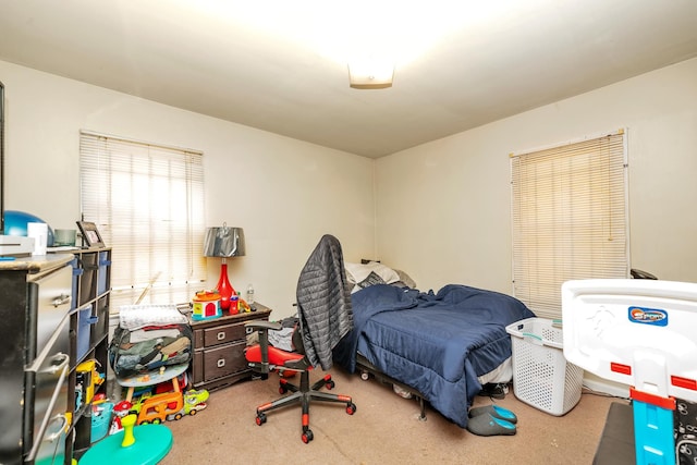 bedroom with carpet