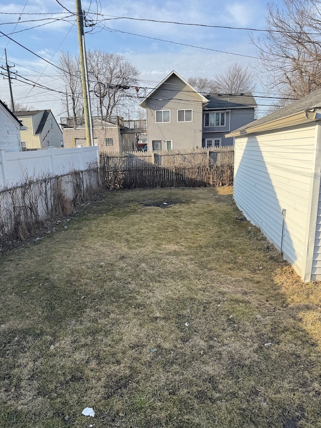 view of yard featuring fence private yard