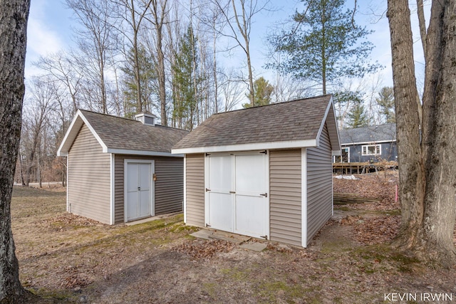 view of shed