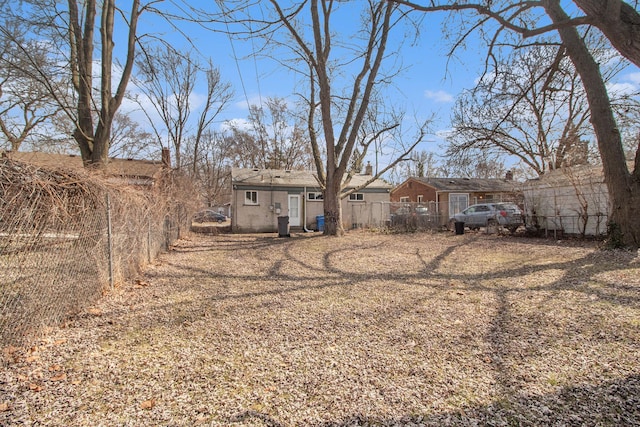 view of yard with fence