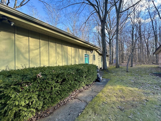 view of side of property with board and batten siding