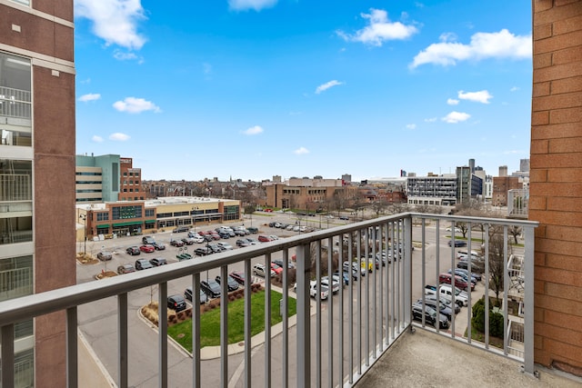 balcony featuring a view of city