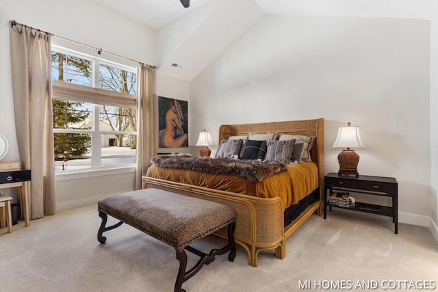 bedroom featuring multiple windows, carpet floors, and visible vents