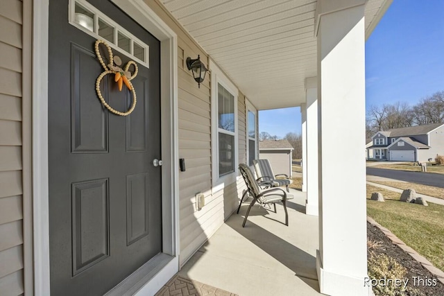 property entrance with a porch