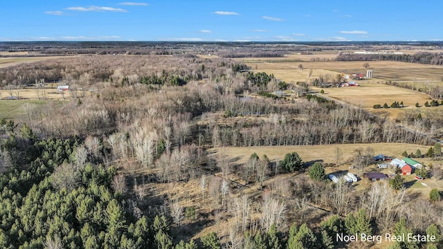 drone / aerial view with a rural view