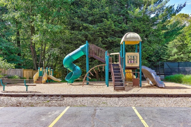 community play area with fence