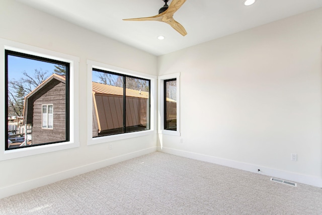 1 N Bailey Ave # 1, South Haven, MI 49090 - empty room featuring carpet flooring, recessed lighting, ceiling fan, and baseboards