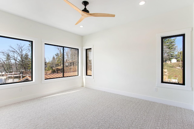 1 N Bailey Ave # 1, South Haven, MI 49090 - unfurnished room featuring carpet floors, recessed lighting, ceiling fan, and baseboards