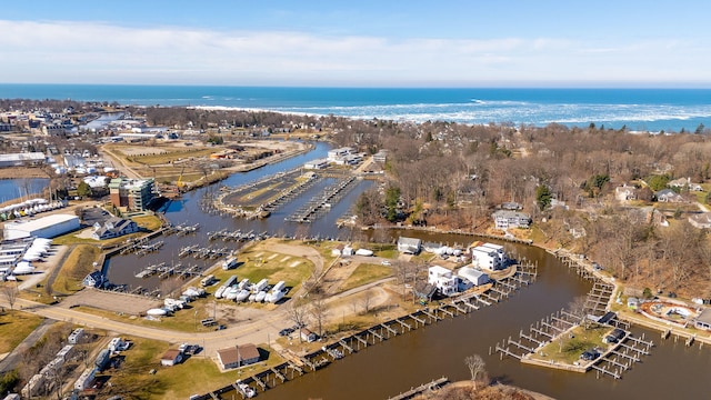 1 N Bailey Ave # 1, South Haven, MI 49090 - aerial overview of property's location featuring a large body of water and numerous boat docks