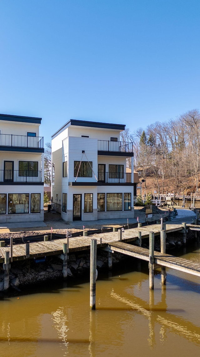 1 N Bailey Ave # 1, South Haven, MI 49090 - rear view of property with a balcony and a water view
