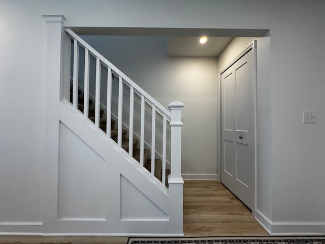 520 E Evelyn Ave, Hazel Park, MI 48030 - stairway with baseboards and wood finished floors