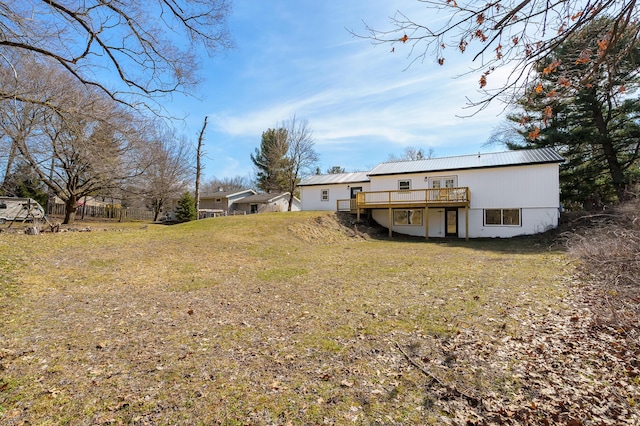 view of yard featuring a deck