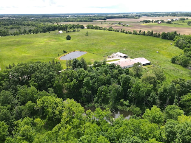 bird's eye view with a rural view