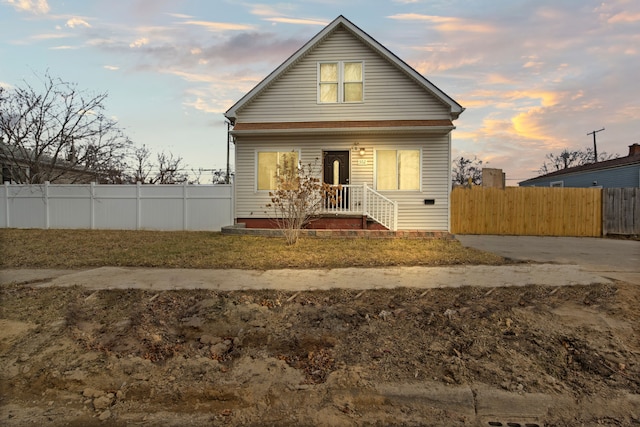 view of front of property with fence