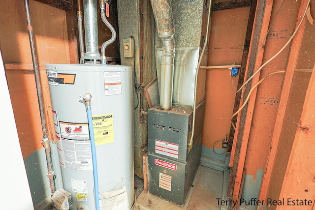 utilities featuring gas water heater