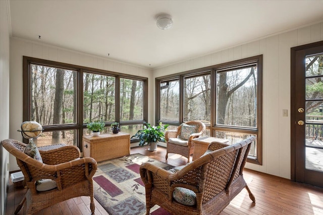 sunroom with plenty of natural light