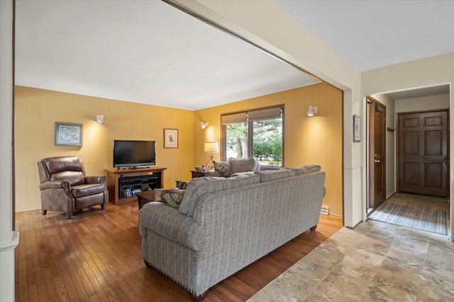 living area featuring hardwood / wood-style floors