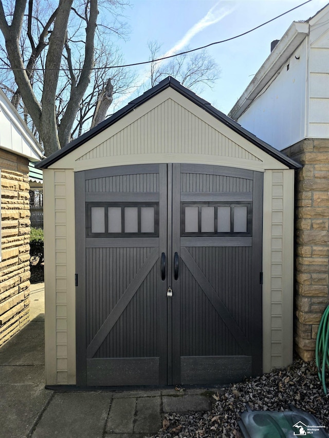 view of shed