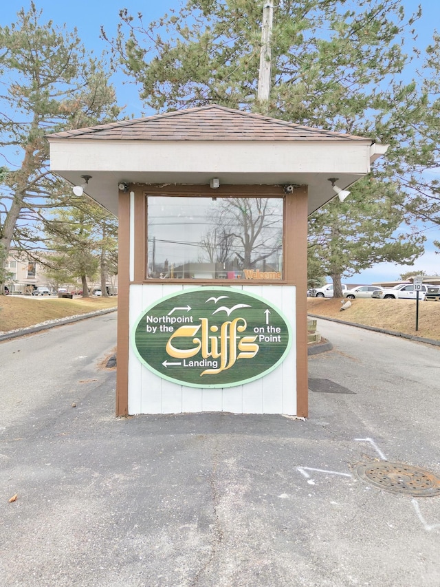 view of community sign