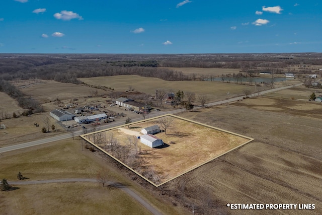 bird's eye view featuring a rural view