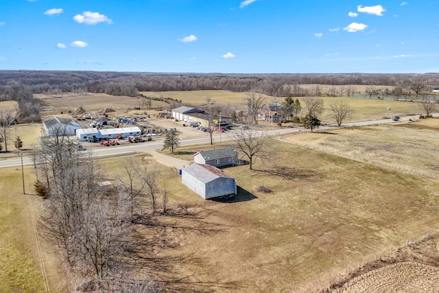 drone / aerial view with a rural view