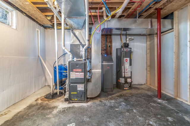 utilities featuring heating unit and water heater