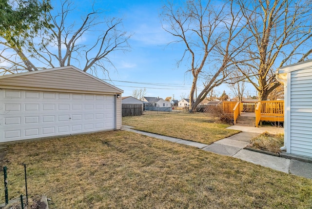 detached garage with fence