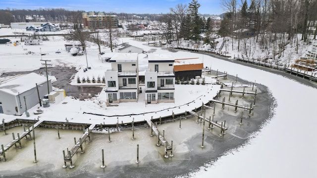 view of snowy aerial view