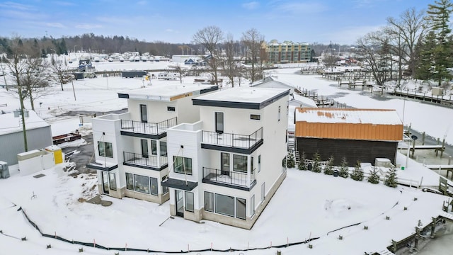 view of snowy aerial view