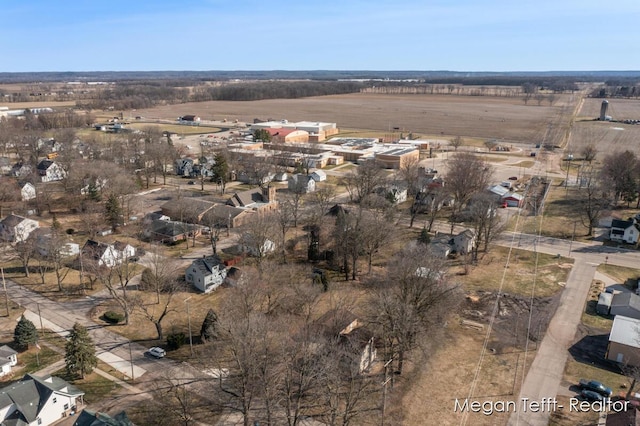 bird's eye view with a rural view