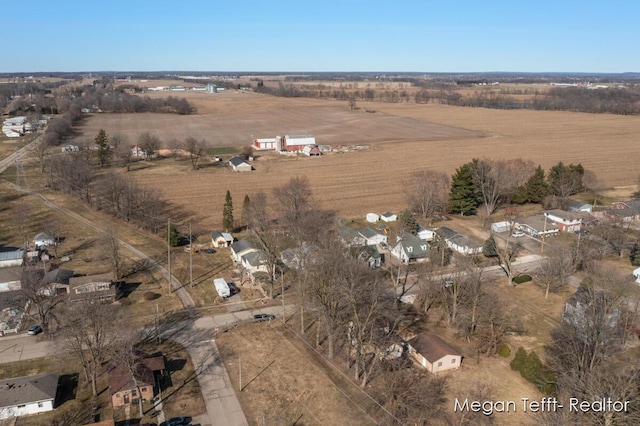 bird's eye view with a rural view