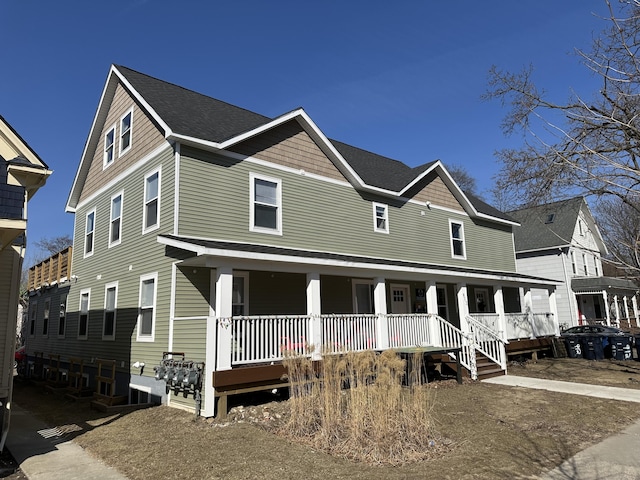 view of front of home featuring covered porch