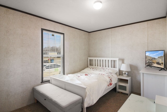 bedroom featuring ornamental molding