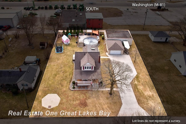 drone / aerial view featuring a residential view