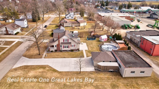 aerial view with a residential view