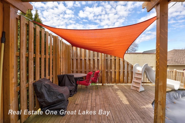 wooden deck with fence