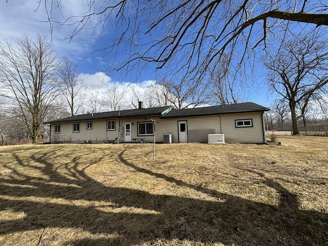 back of property with cooling unit