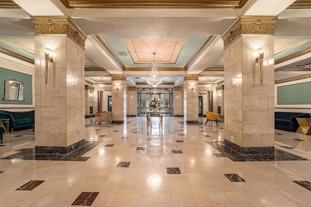 community lobby with visible vents
