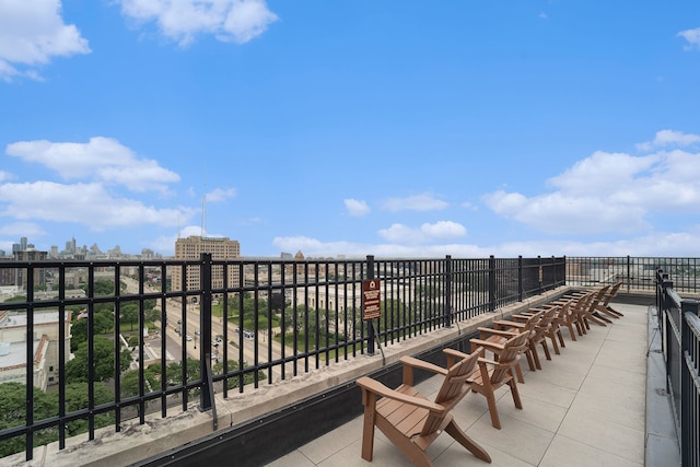balcony featuring a view of city