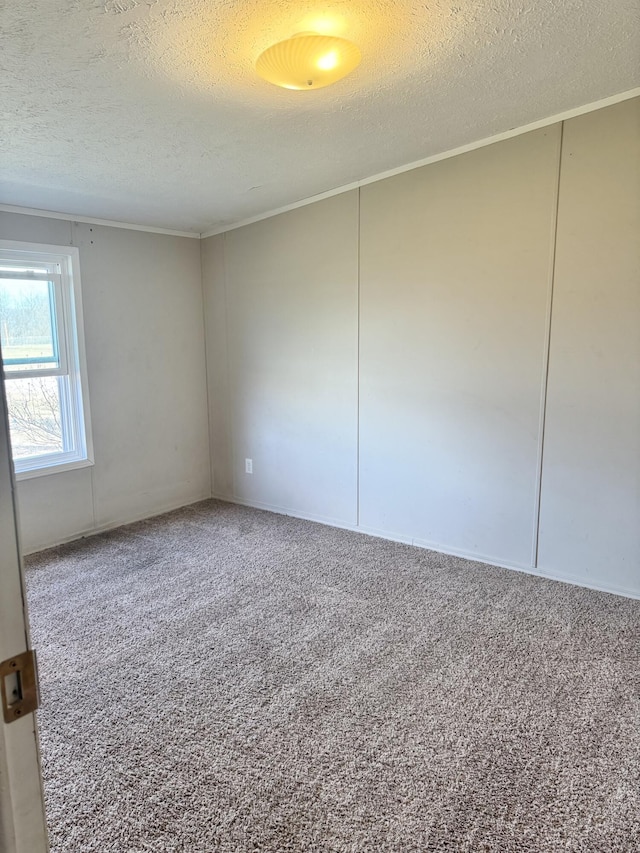 carpeted spare room featuring a textured ceiling