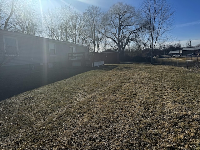 view of yard with fence