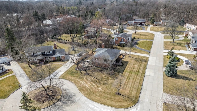 bird's eye view featuring a residential view