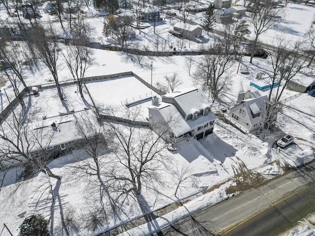 view of snowy aerial view