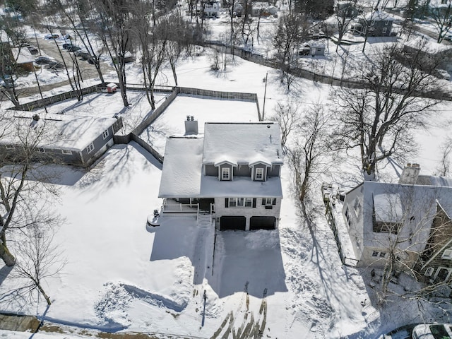 view of snowy aerial view