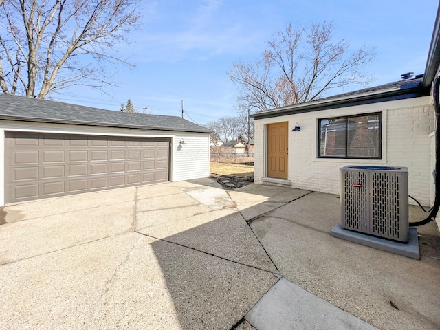 detached garage with cooling unit