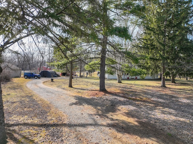 view of road with driveway